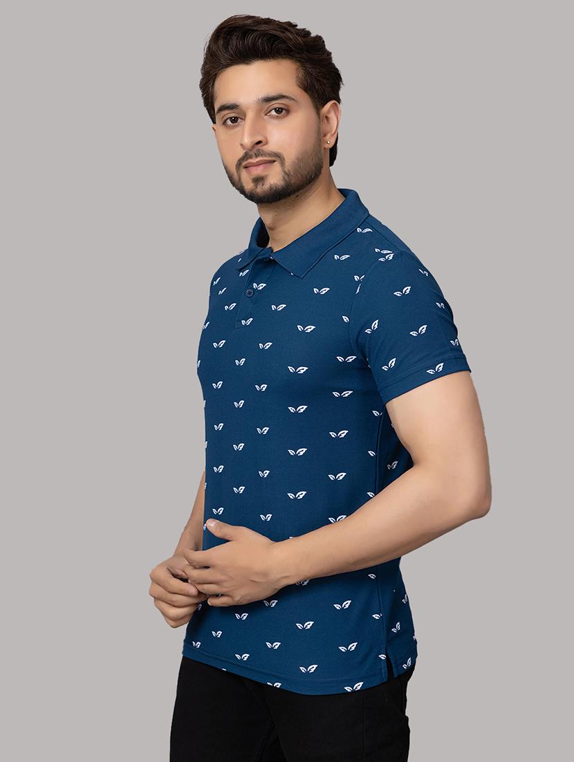 teal cotton blend all over print tshirt - 21932011 - Standard Image - 2