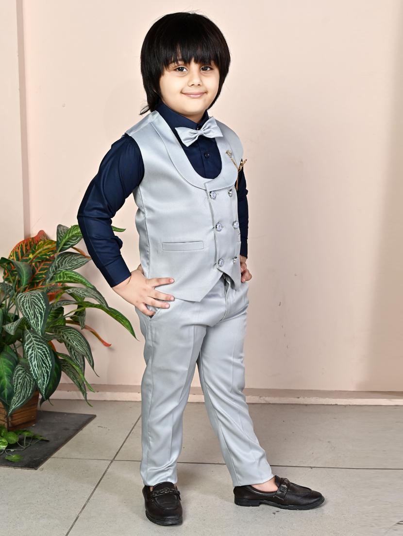 boys solid long sleeve two piece suit set - 21932022 - Standard Image - 2