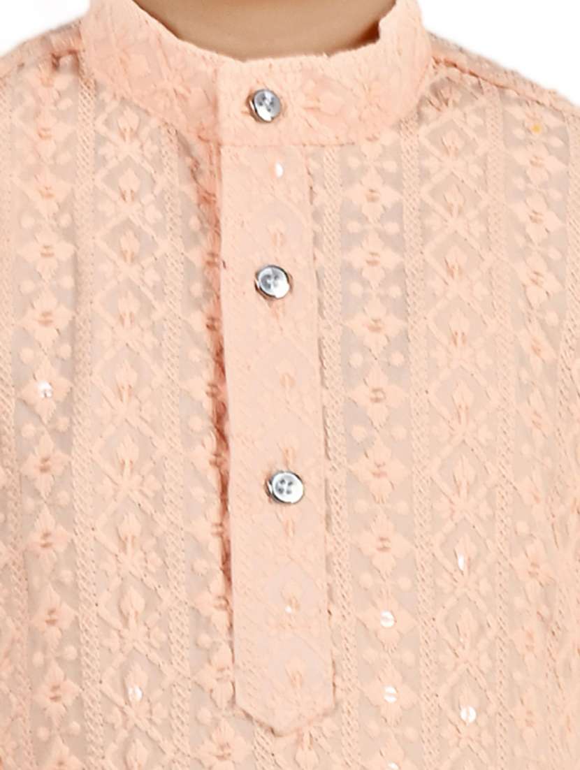 boys embroidered long sleeve kurta payjama set - 21932064 -  Standard Image - 2