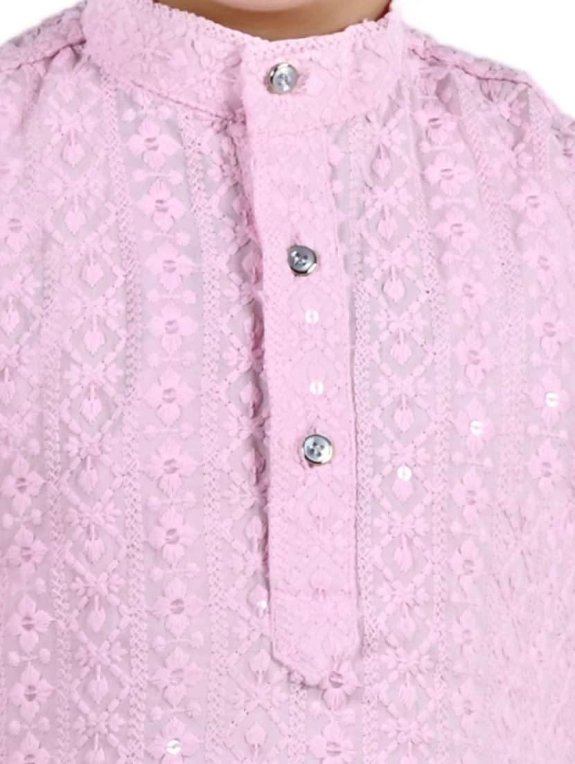 boys embroidered long sleeve kurta payjama set - 21932065 -  Standard Image - 2