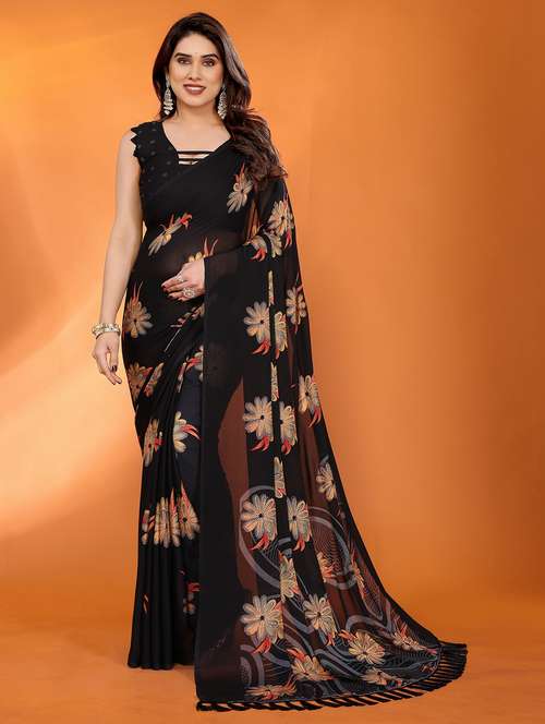 women floral printed saree with blouse - 21932169 -  Standard Image - 0