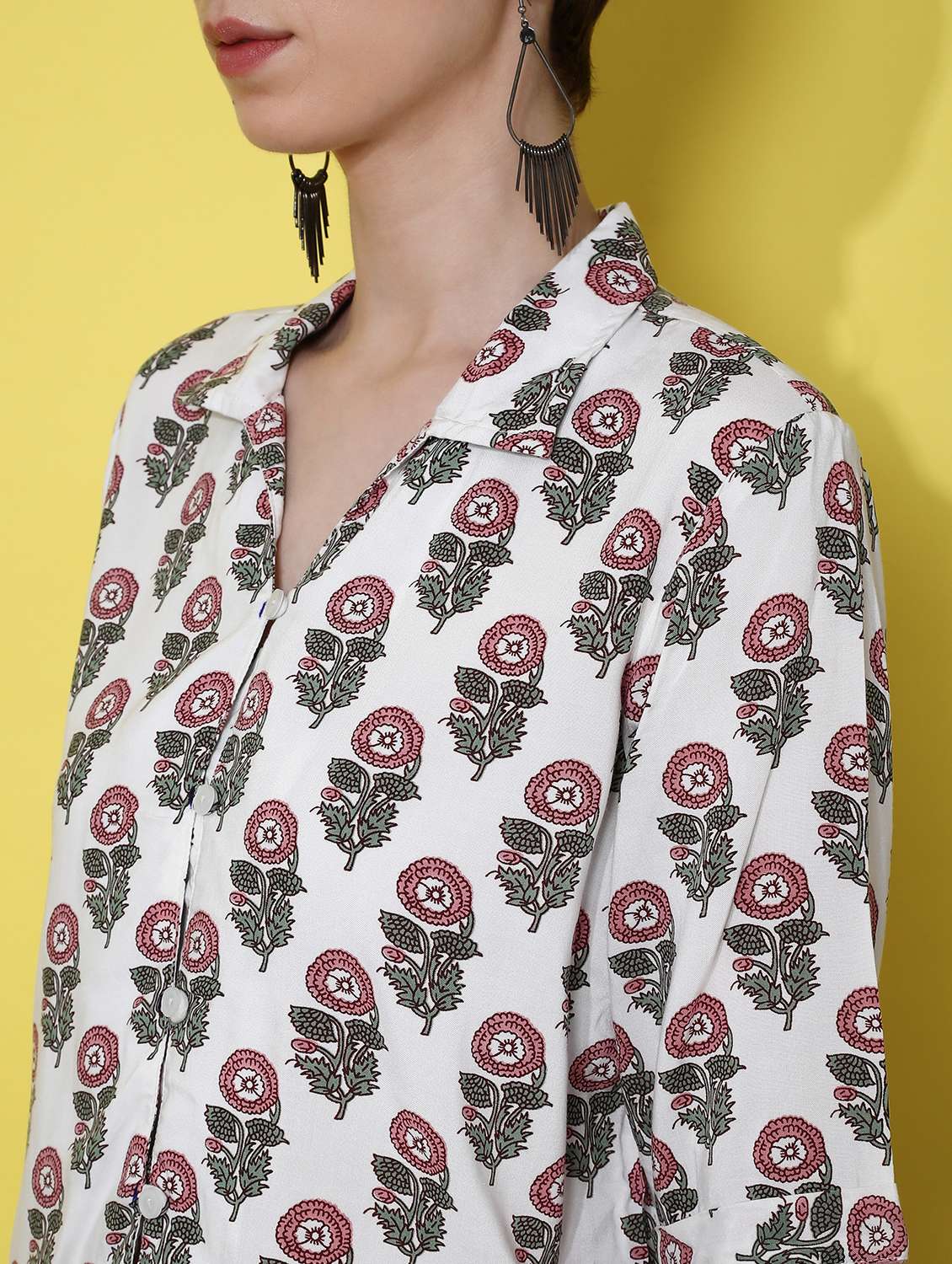 women printed collared shirt style top - 21932268 - Standard Image - 2