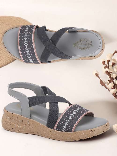 women grey back strap wedge - 21932501 - Standard Image - 0