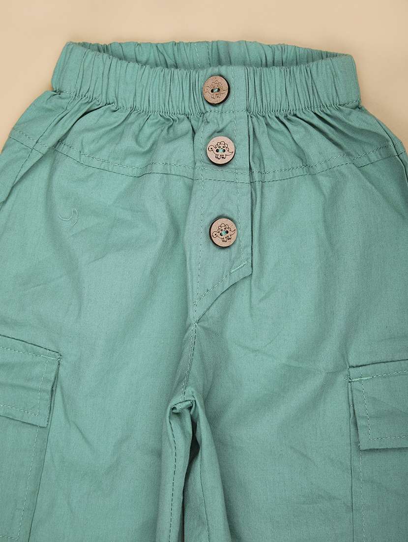 boys solid mid rise cargo ogger - 21932623 - Standard Image - 2