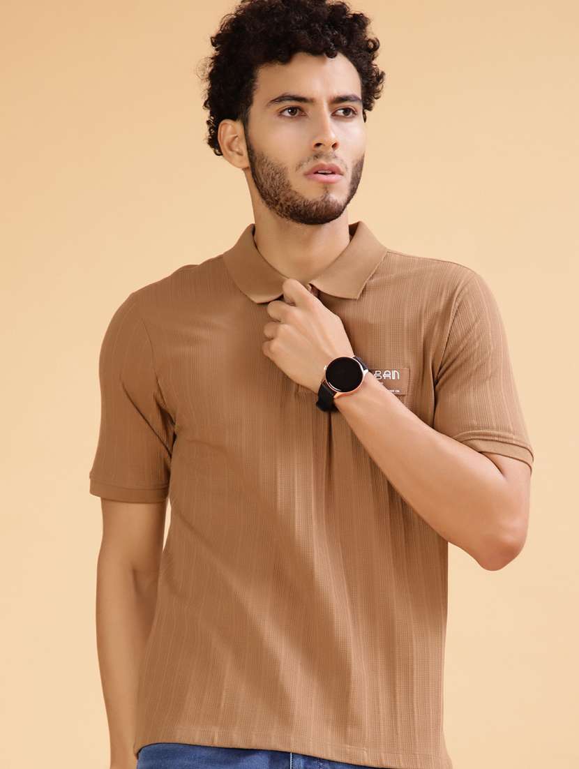 men solid short sleeve regular fit polo t-shirt