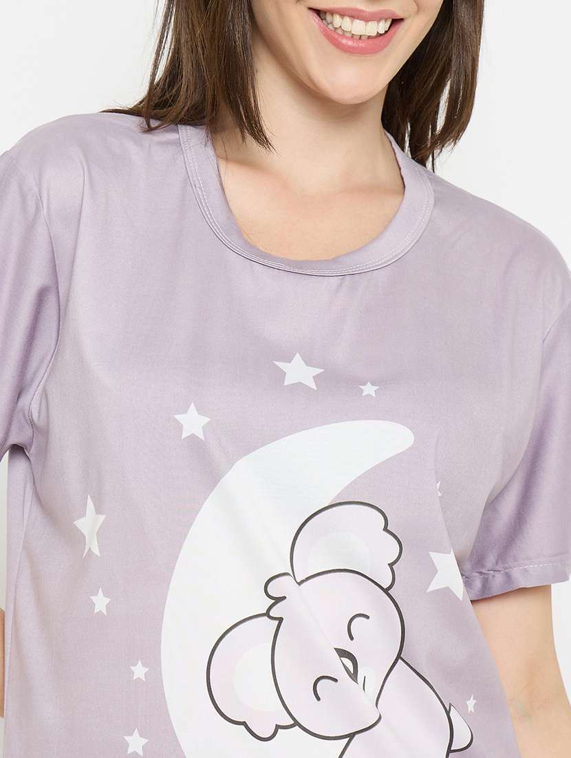 purple poly spandex pyjama set nightwear - 21932719 -  Standard Image - 2