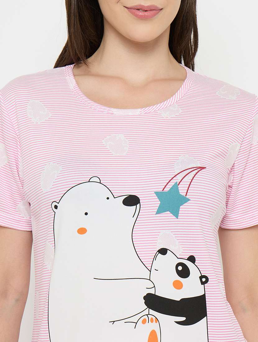 women printed nightwear shorts set - 21932723 -  Standard Image - 2