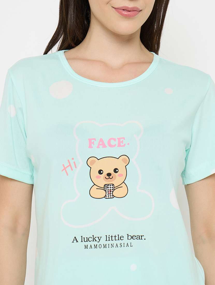 women printed nightwear shorts set - 21932727 -  Standard Image - 2