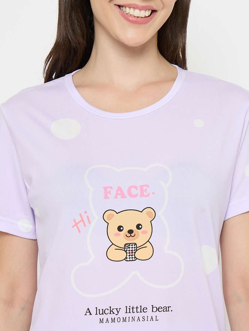 women printed nightwear shorts set - 21932729 -  Standard Image - 2