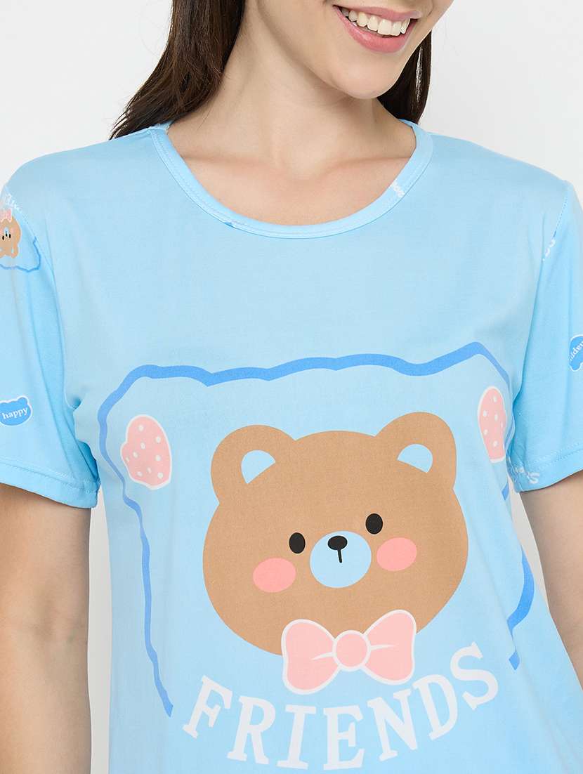 women printed nightwear shorts set - 21932730 -  Standard Image - 2