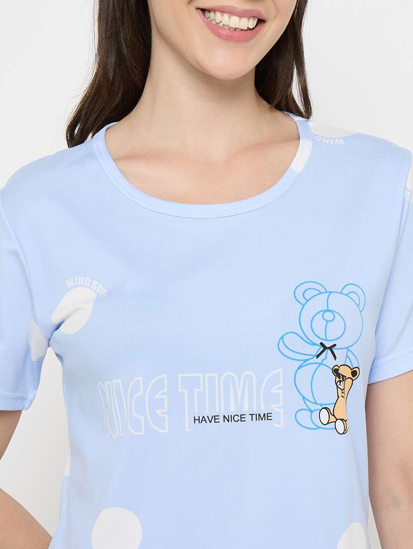 women printed nightwear shorts set - 21932733 -  Standard Image - 2