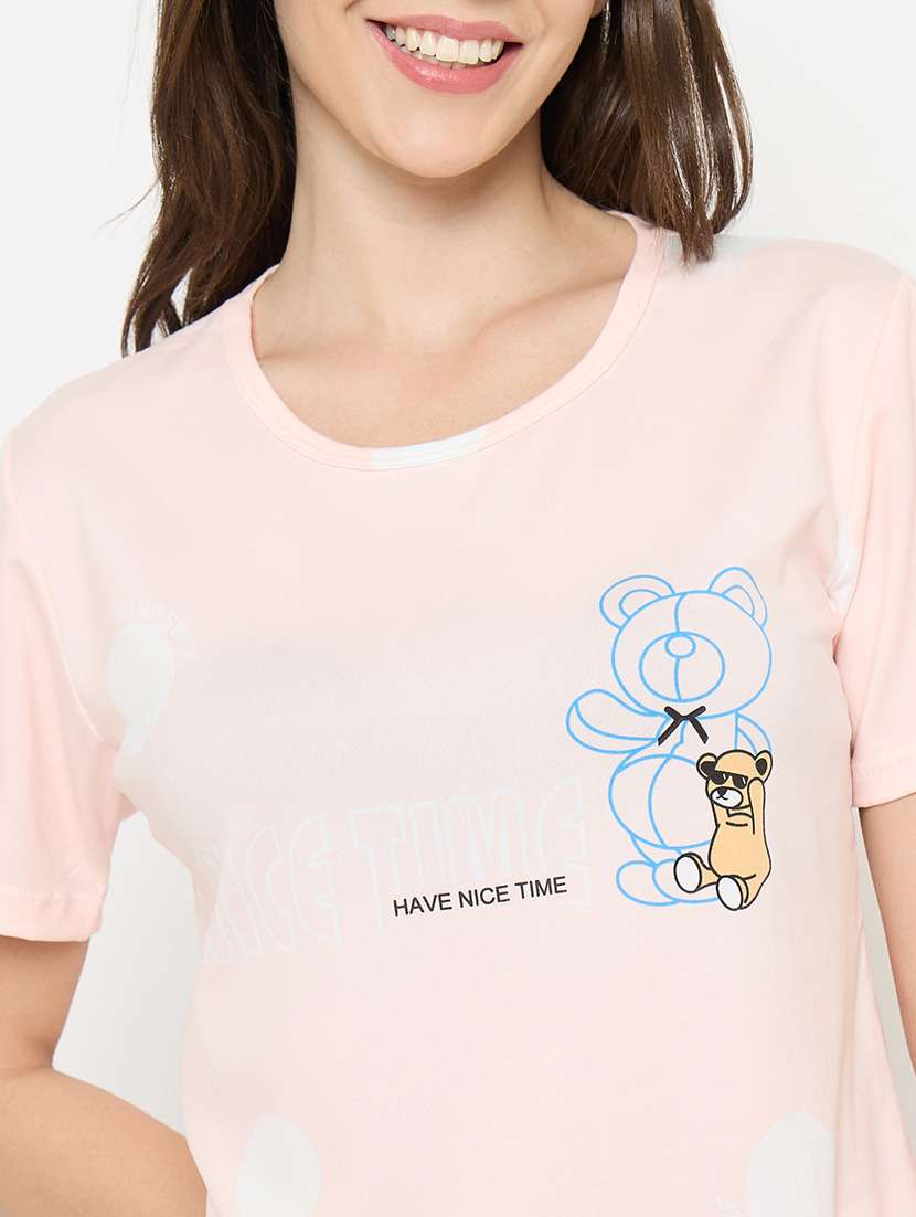 women printed nightwear shorts set - 21932735 -  Standard Image - 2