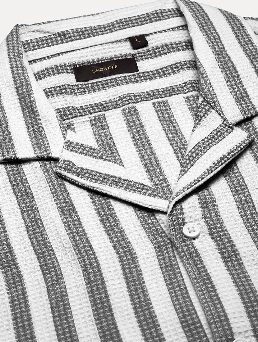 men's striped cotton blend co-ord set casual wear - 21933414 - Standard Image - 7