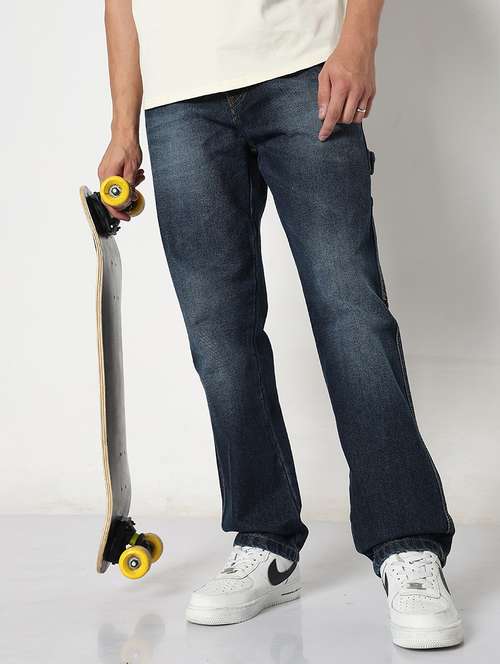 men solid mid rise straight fit jean - 21933437 - Standard Image - 0