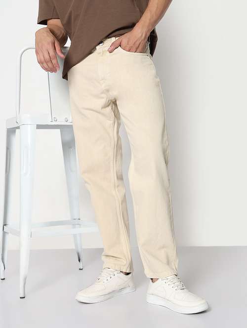 men solid mid rise straight fit jean - 21933439 - Standard Image - 0