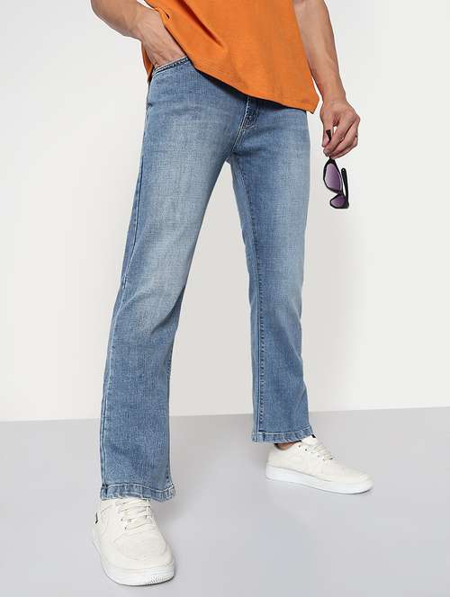 men solid mid rise straight fit jean - 21933443 - Standard Image - 0