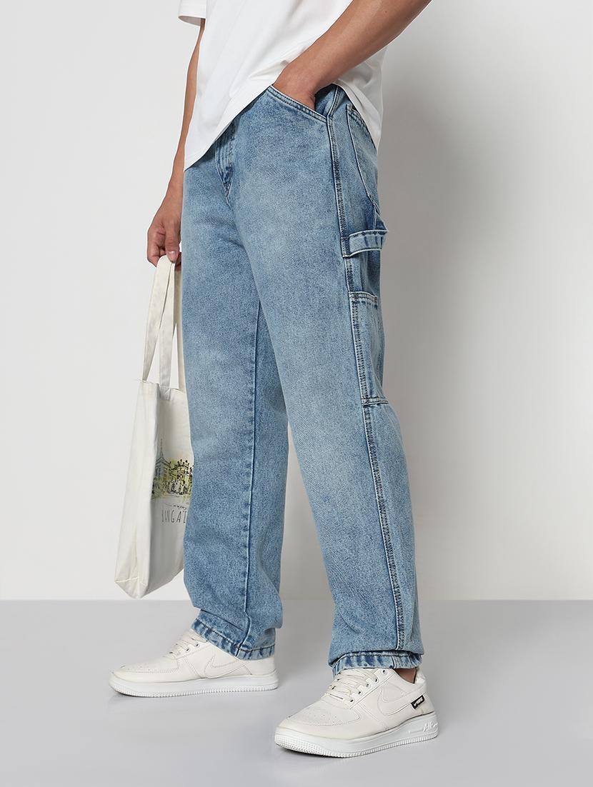 men solid mid rise baggy jean - 21933448 -  Zoom Image - 0