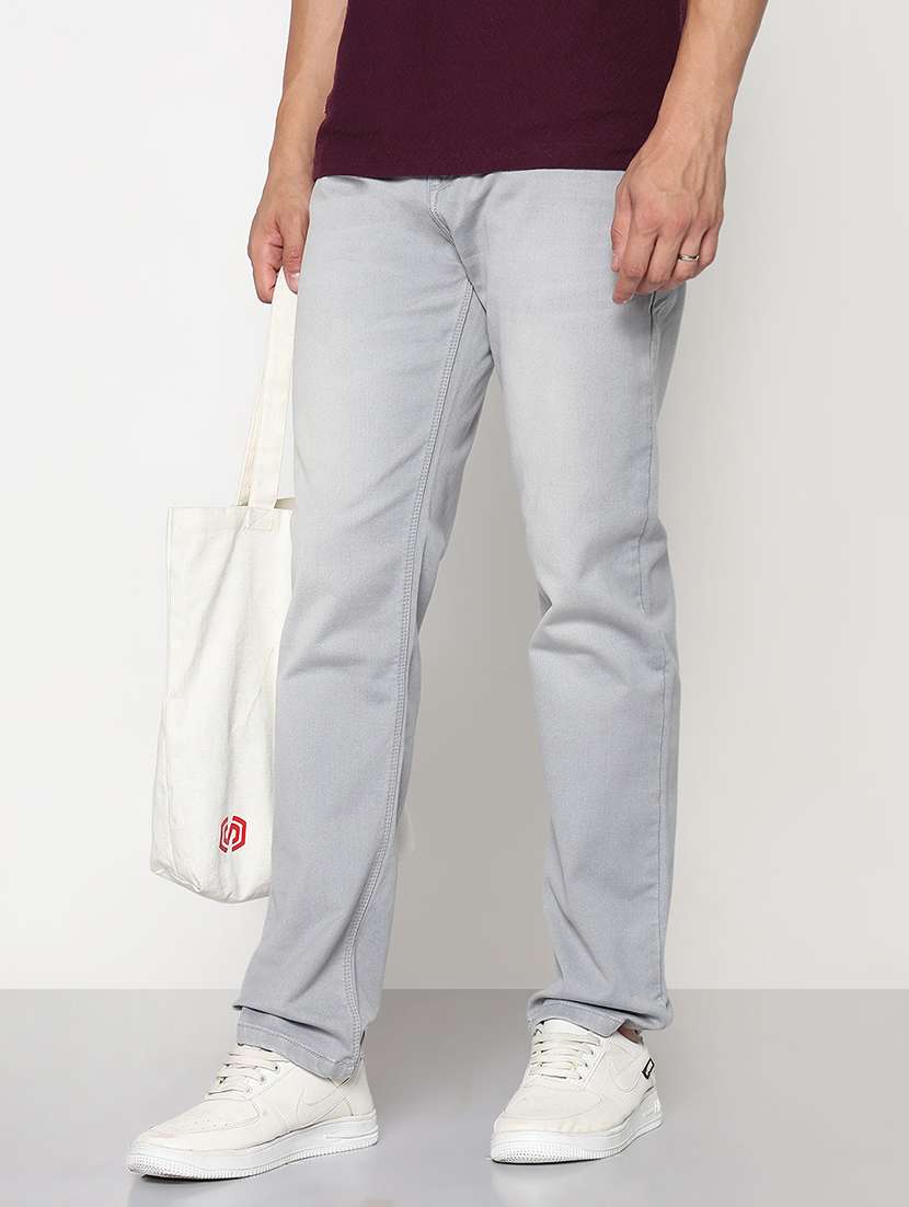men solid mid rise slim fit jean