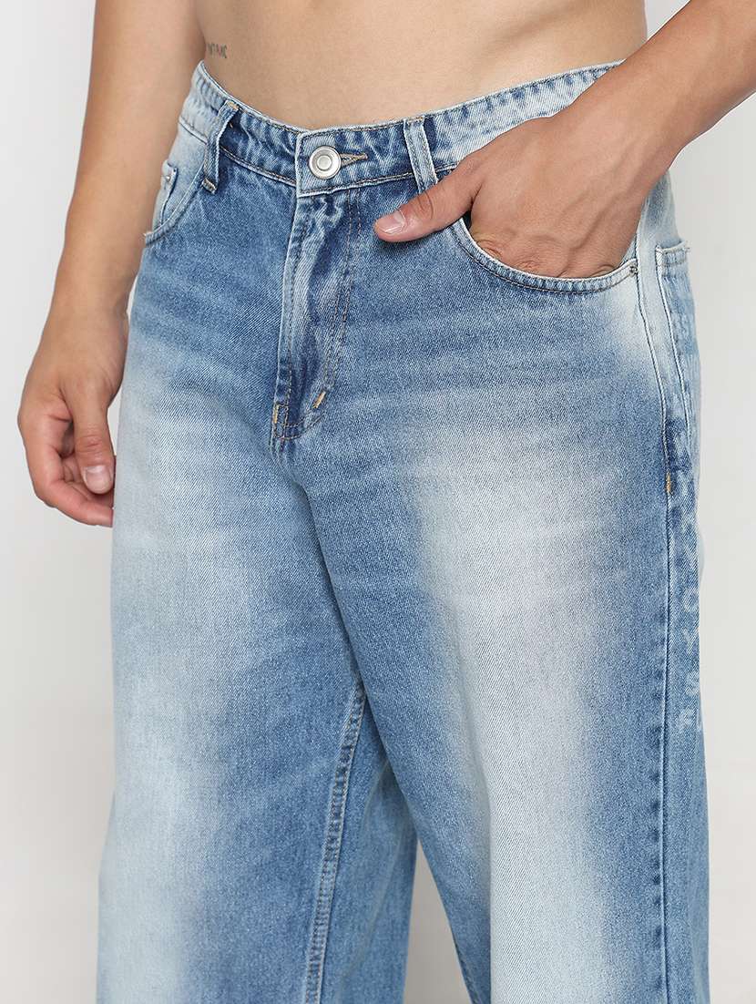 men solid mid rise baggy jean - 21933457 -  Standard Image - 2