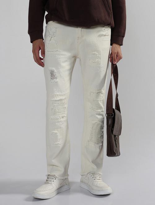 men distressed mid rise straight fit jean - 21933462 - Standard Image - 0
