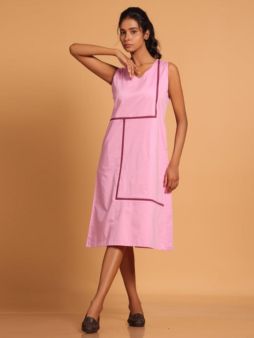 women solid sleeveless a-line dress - 21933474 -  Zoom Image - 0