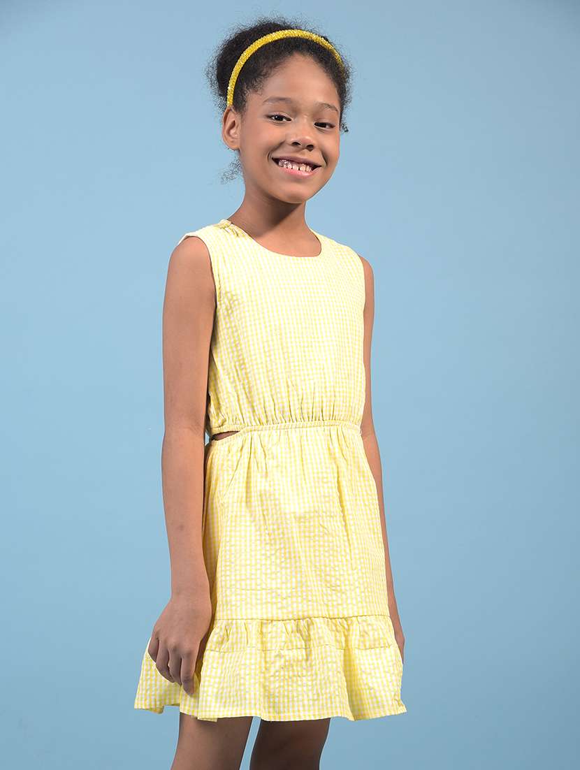 women checkered sleeveless tiered dress - 21933567 -  Standard Image - 2