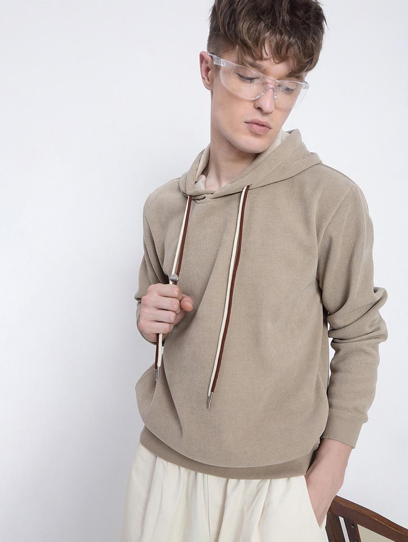 men solid long sleeve regular fit hooded sweatshirt - 21933600 -  Zoom Image - 0