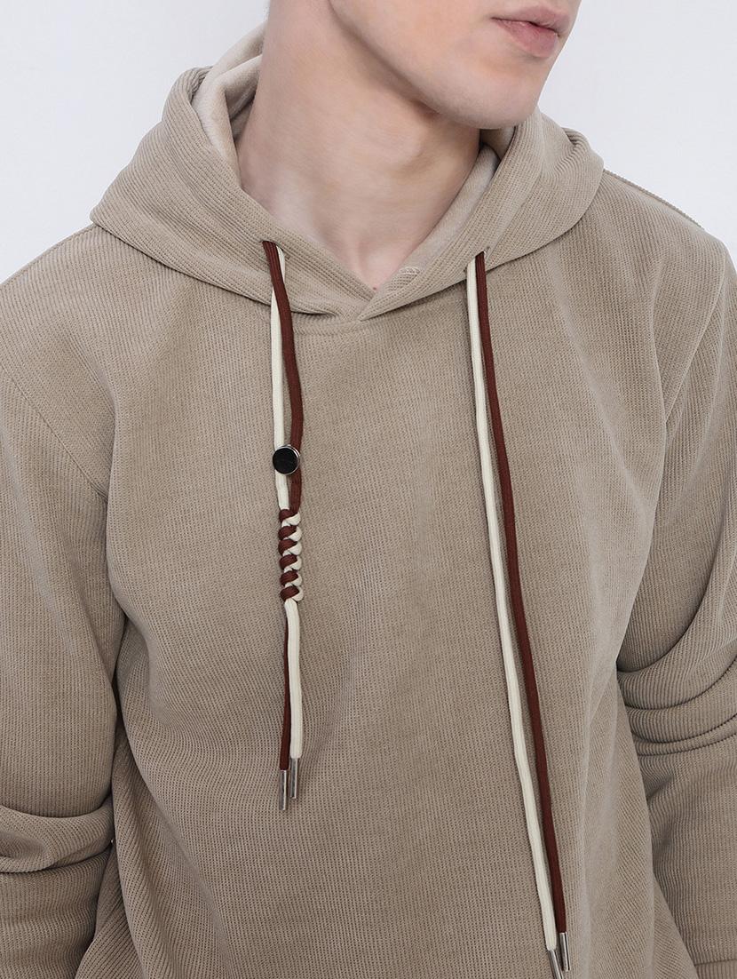 men solid long sleeve regular fit hooded sweatshirt - 21933600 - Standard Image - 2