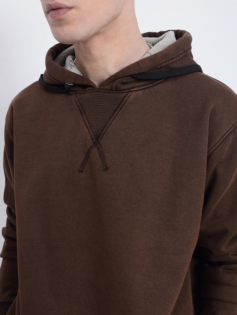 men solid long sleeve regular fit hooded sweatshirt - 21933602 - Standard Image - 2