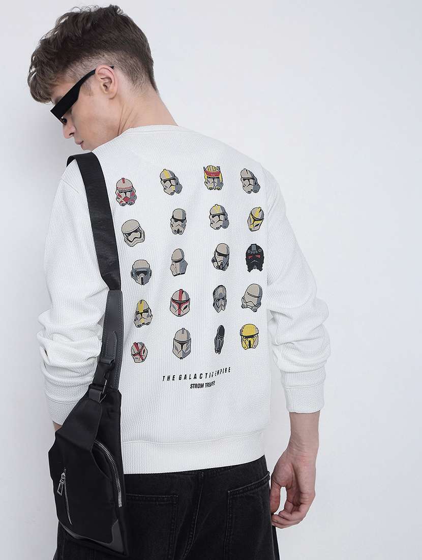 men printed long sleeve regular fit sweatshirt