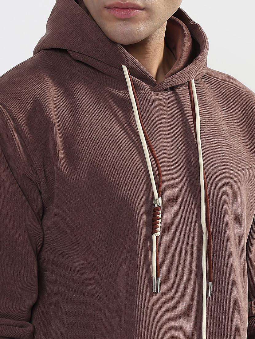 men solid long sleeve regular fit hooded sweatshirt - 21933616 - Standard Image - 2