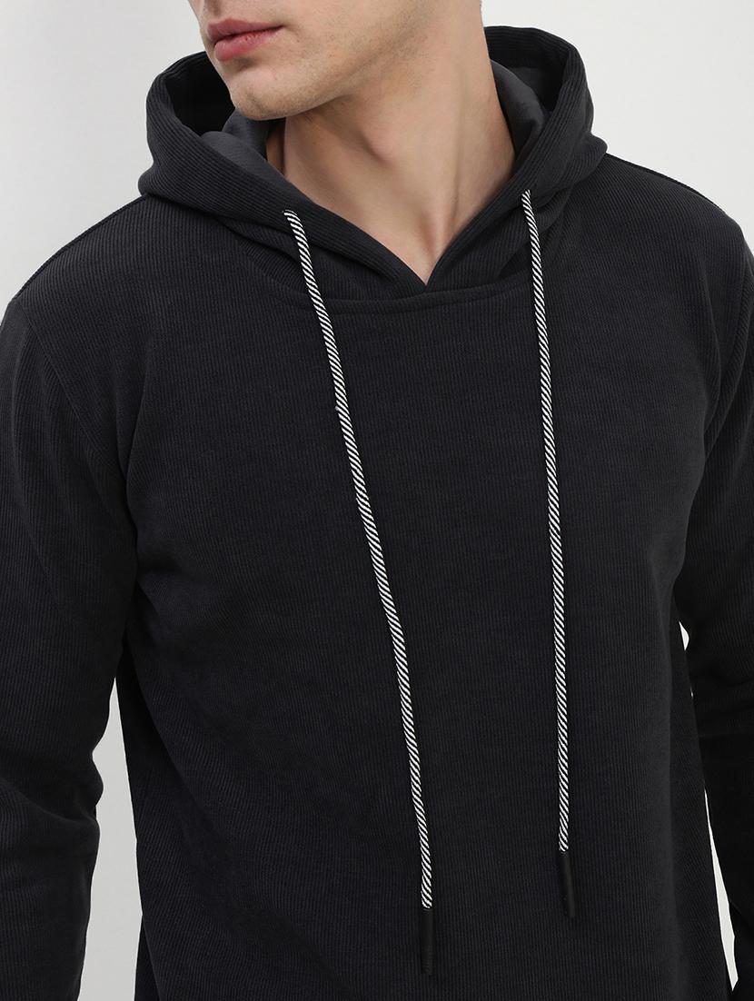 men solid long sleeve regular fit hooded sweatshirt - 21933617 - Standard Image - 2