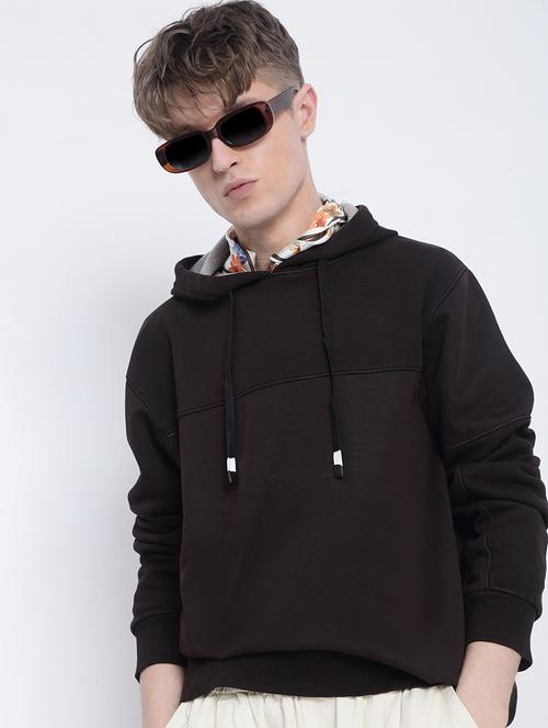 men solid long sleeve regular fit hooded sweatshirt - 21933618 -  Standard Image - 0