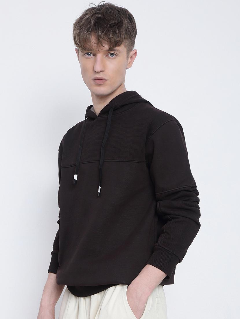 men solid long sleeve regular fit hooded sweatshirt - 21933618 - Standard Image - 2