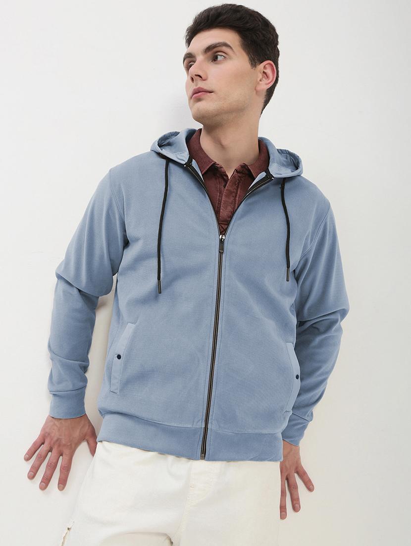 men solid long sleeve regular fit hooded sweatshirt - 21933620 -  Zoom Image - 0
