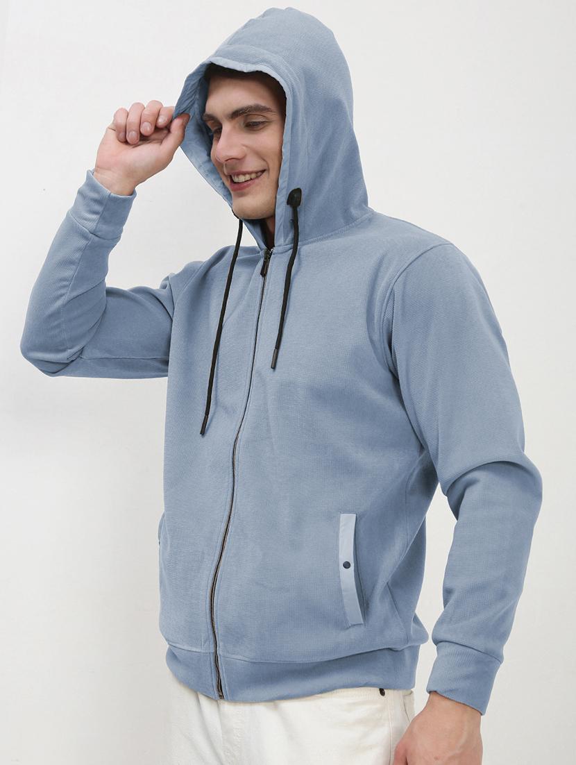 men solid long sleeve regular fit hooded sweatshirt - 21933620 - Standard Image - 2