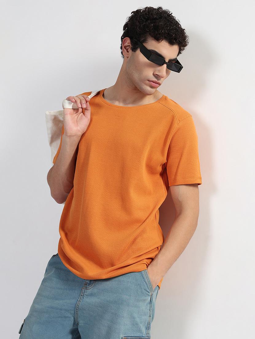 men solid short sleeves loose fit t-shirt