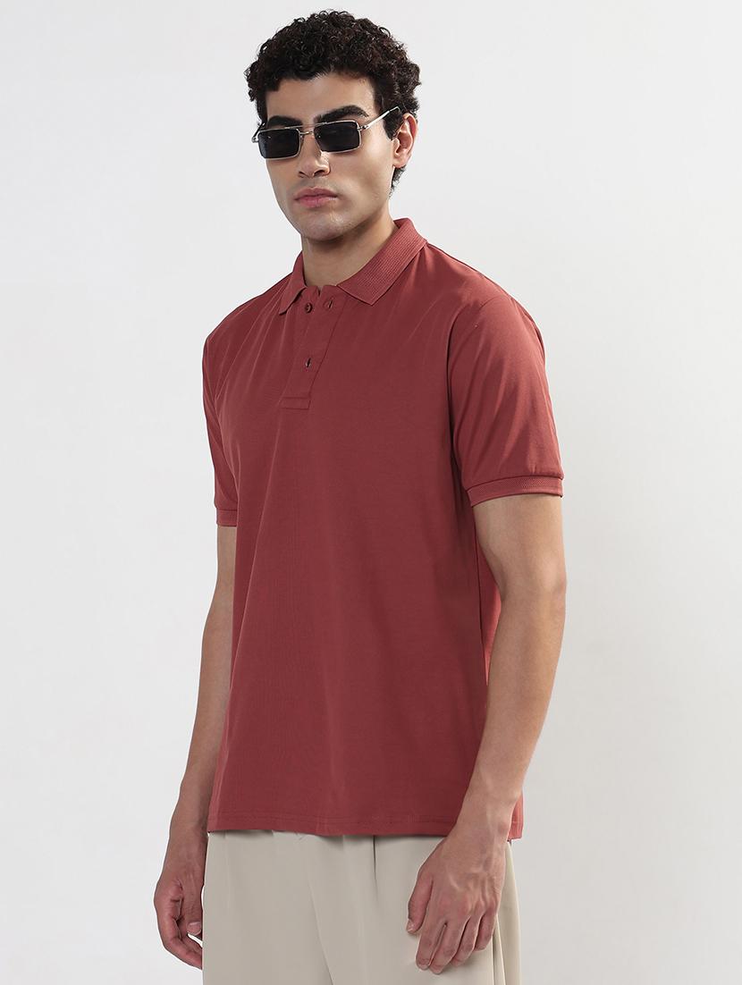 men solid short sleeves regular fit polo t-shirt - 21933627 - Standard Image - 2