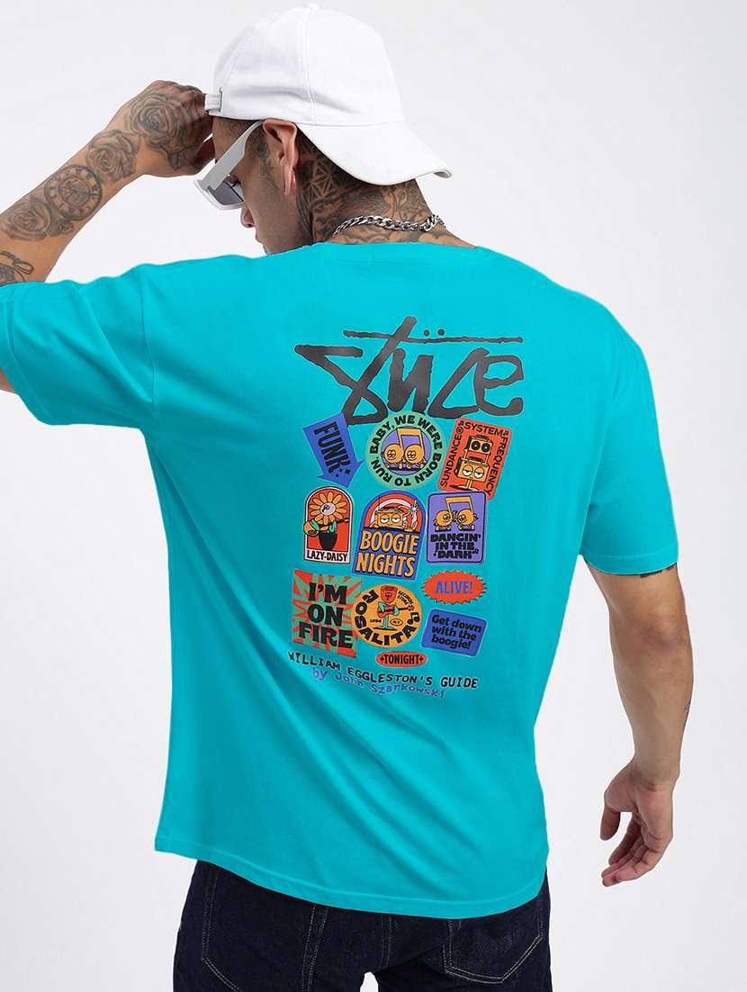 men printed short sleeves loose fit t-shirt