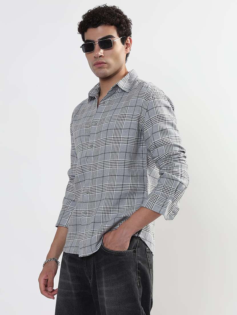 men checkered long sleeve regular fit casual shirt - 21933679 -  Standard Image - 2
