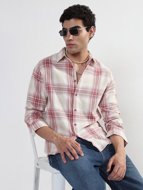 men checkered long sleeve regular fit casual shirt - 21933681 -  Standard Image - 0
