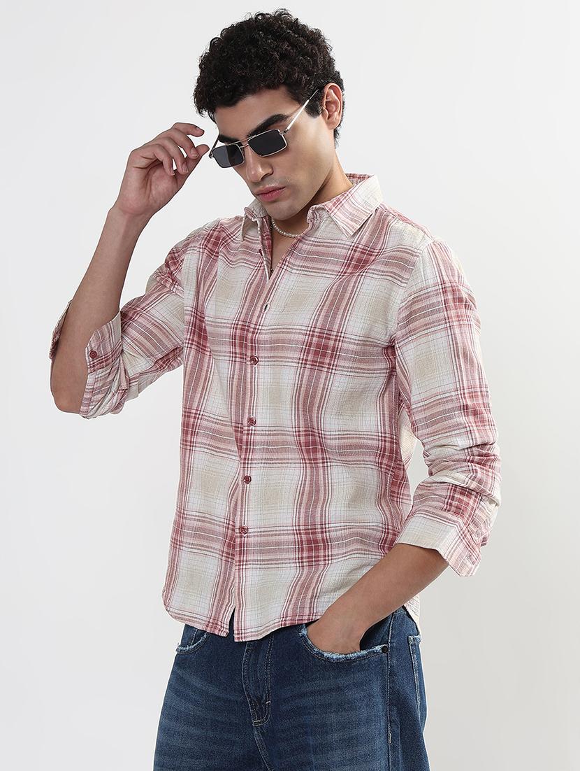 men checkered long sleeve regular fit casual shirt - 21933681 - Standard Image - 2