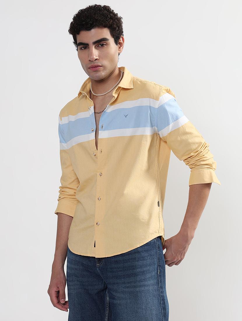 men striped long sleeve collared shirt - 21933685 - Standard Image - 2