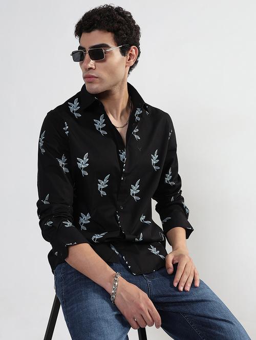 men printed long sleeve collared shirt - 21933689 -  Standard Image - 0