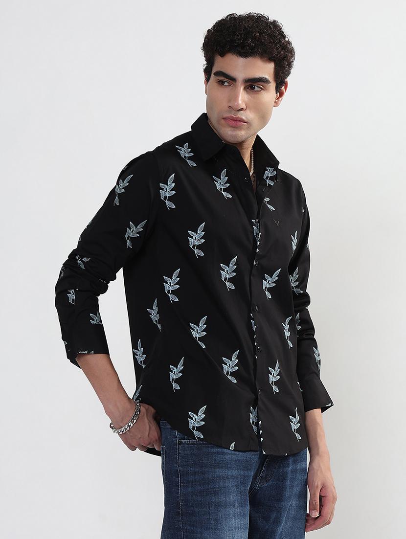 men printed long sleeve collared shirt - 21933689 - Standard Image - 2