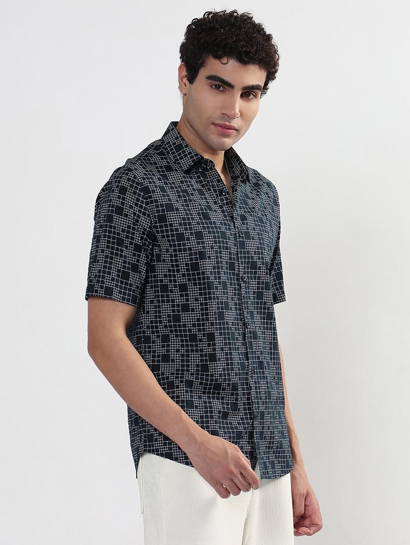 men printed cuban collar short sleeve shirt - 21933690 - Standard Image - 2
