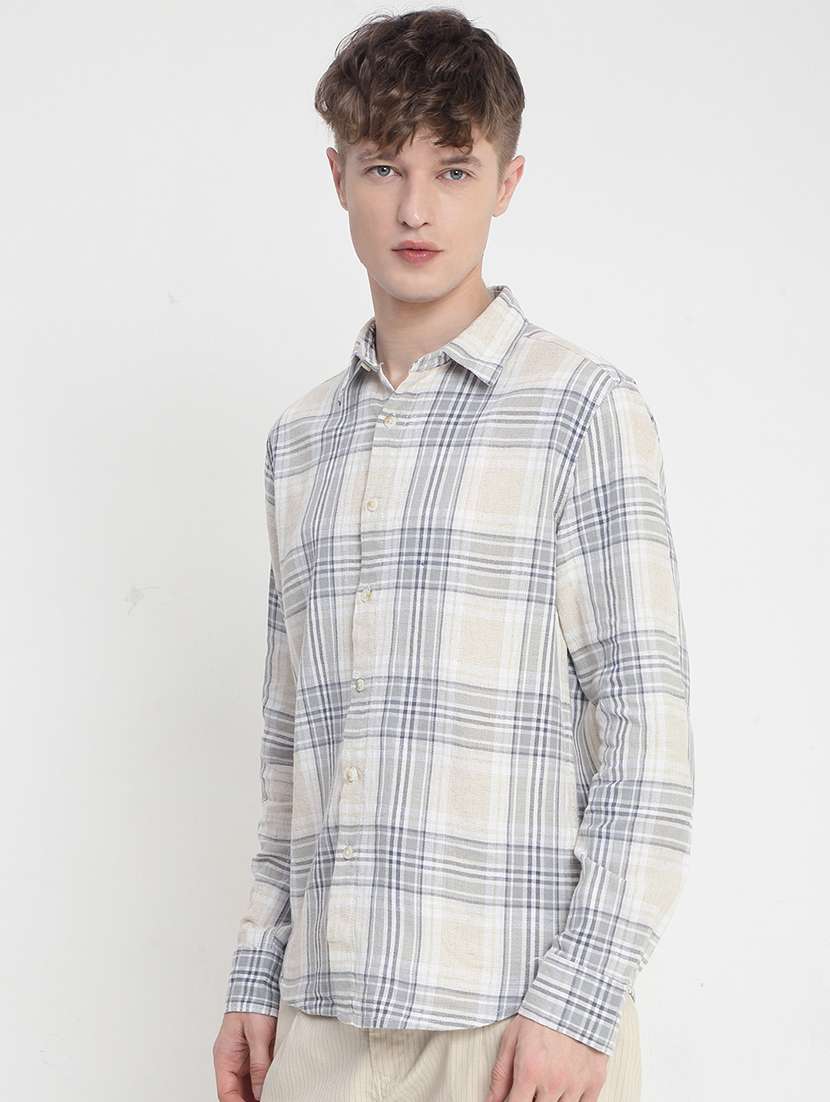 men checkered long sleeve regular fit casual shirt - 21933696 -  Standard Image - 2