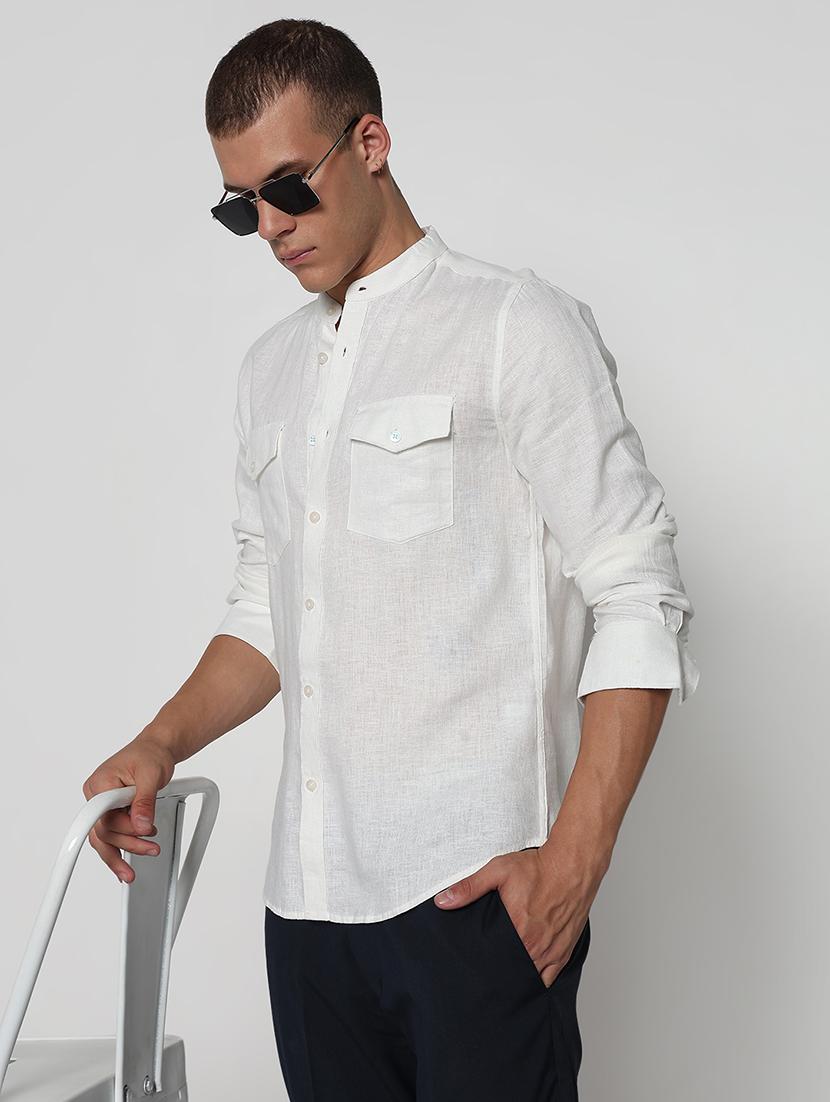 men solid long sleeve regular fit casual shirt - 21933704 - Zoom Image - 0