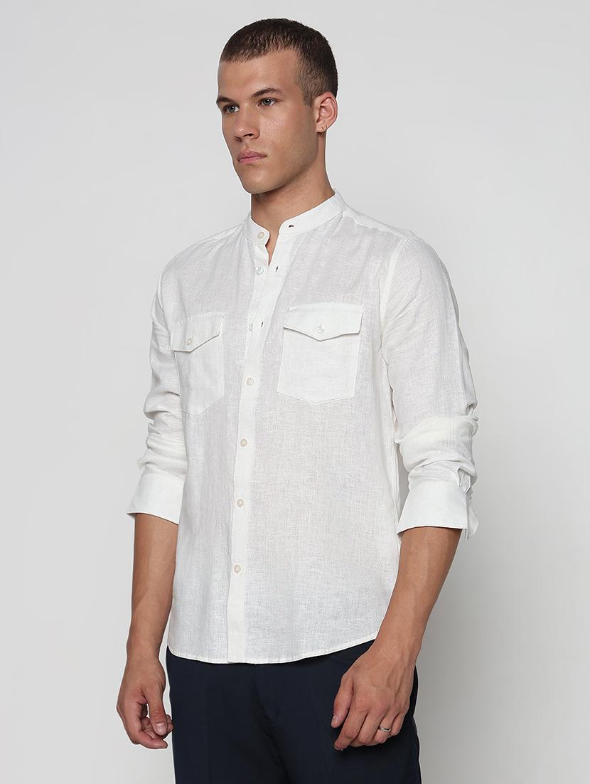 men solid long sleeve regular fit casual shirt - 21933704 - Standard Image - 2
