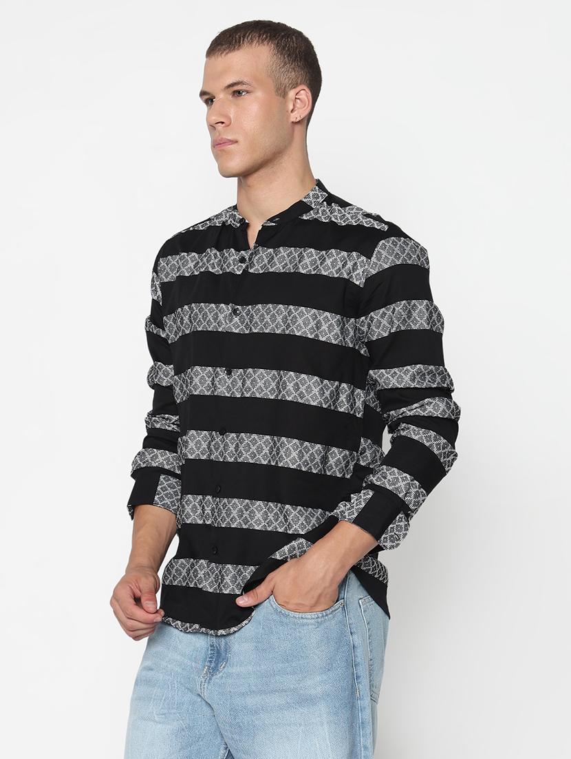 men striped long sleeve regular fit casual shirt - 21933708 - Standard Image - 2